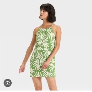 A New Day Green Halter Mini Dress